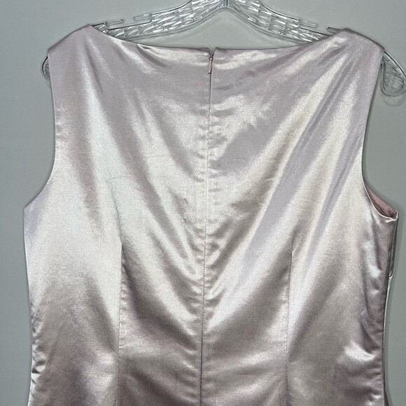 Albert Nipon Blush Sateen Long Collarless Dress Suit Set Size 10 Soft Girl - Picture 10 of 13